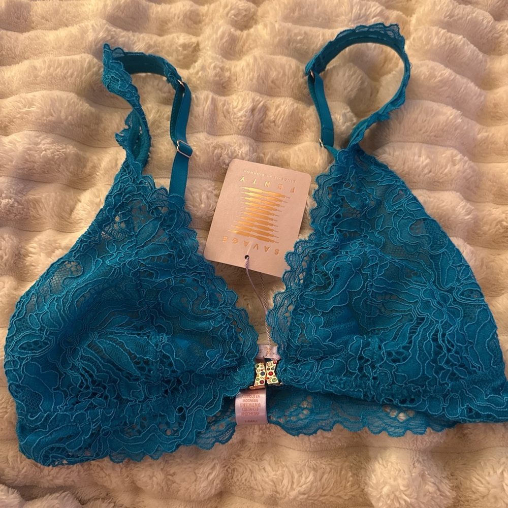 Savage X Fenty Teal Lace Bralette